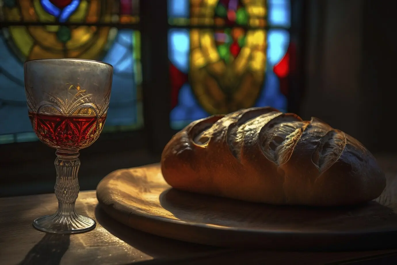 Du pain et du vin pour une cérémonie religieuse.