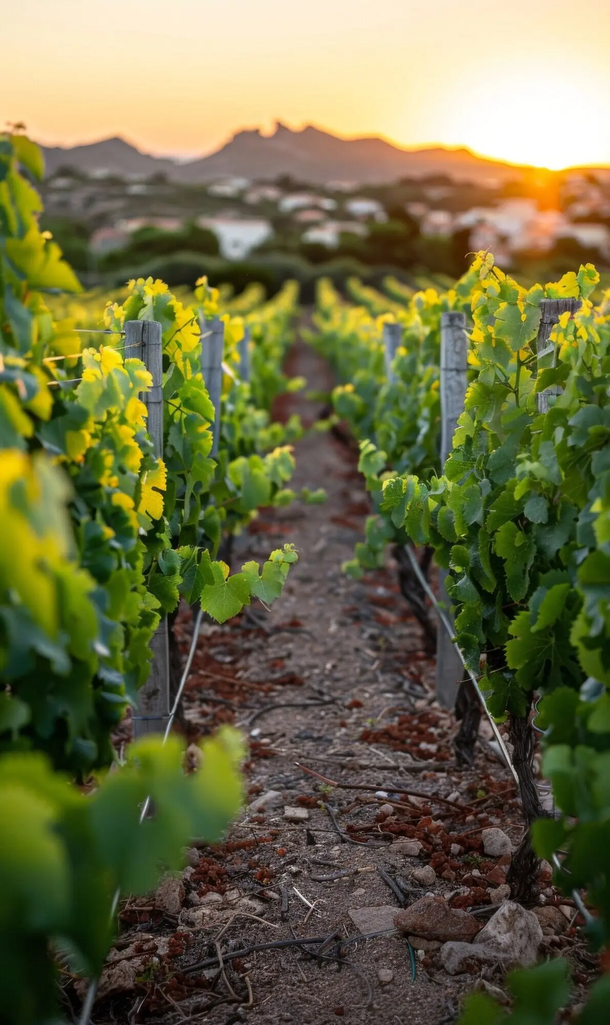 Paysage de vignoble avec la nature et des vignes